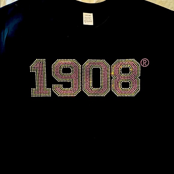 Alpha Kappa Alpha 1908 Rhinestone Bling T-Shirt - Picture 3 of 5